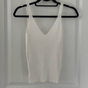 Mango White Ribbed Tank
